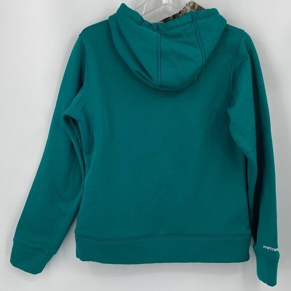 Under Armour Hooded Sweatshirt Women's Size M Teal Camouflage Logo Hoodie - Picture 7 of 8